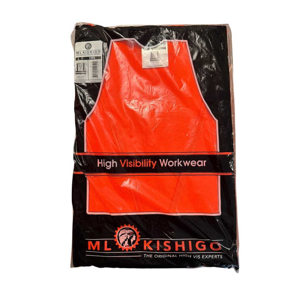 ML Kishigo Orange & Yellow High Visibility Vis Workwear Vest Size Large LG New